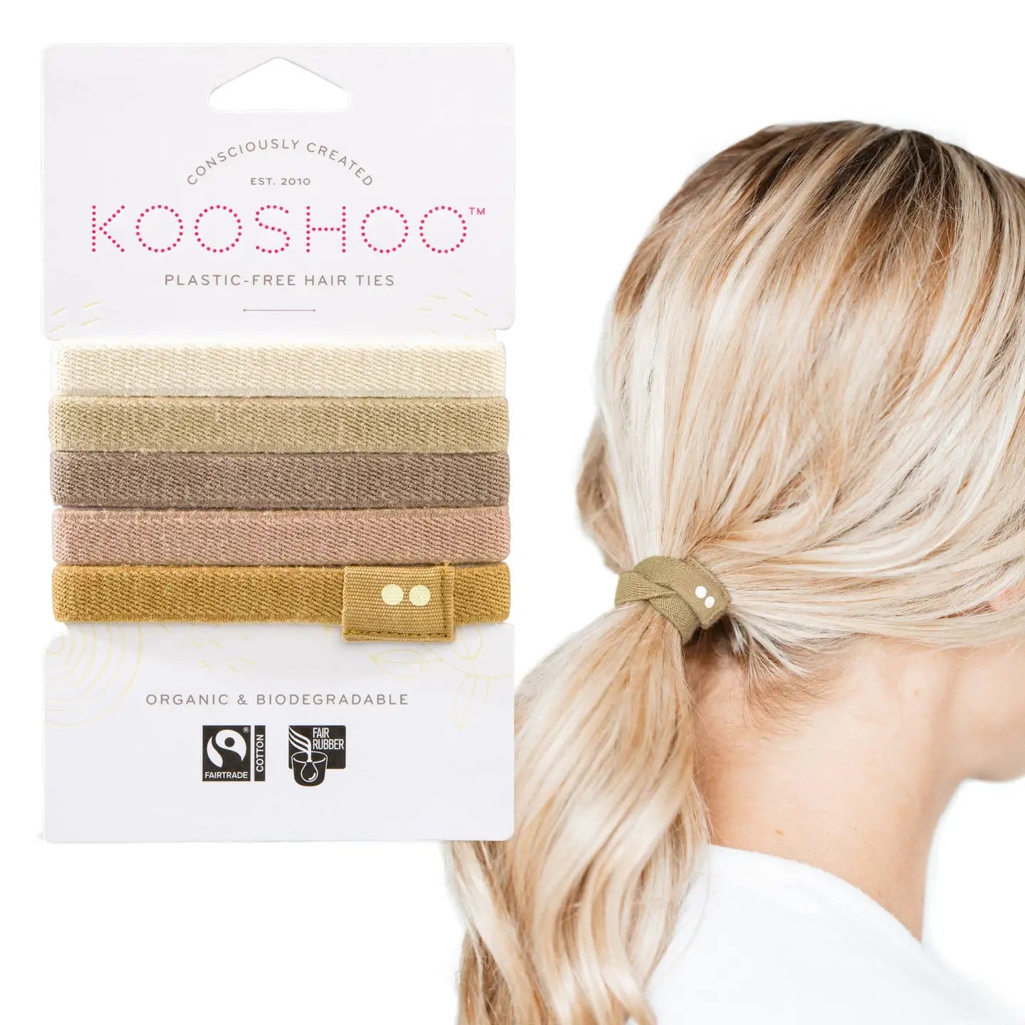 Kooshoo All Natural Hair Ties- Set of 5