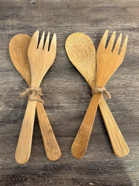 Bamboo Salad Tongs (2 pc set)