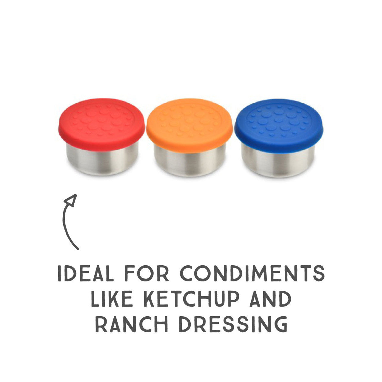 Lunchbots Small Stainless & Silicone Dip Containers (1.5oz) Singles