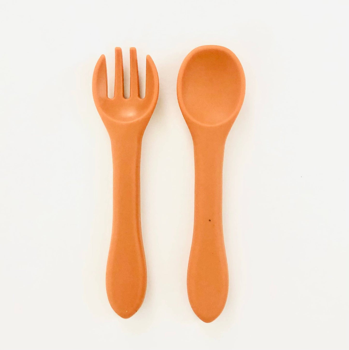 Silicone Toddler Starter Utensils Spoon and Fork Set