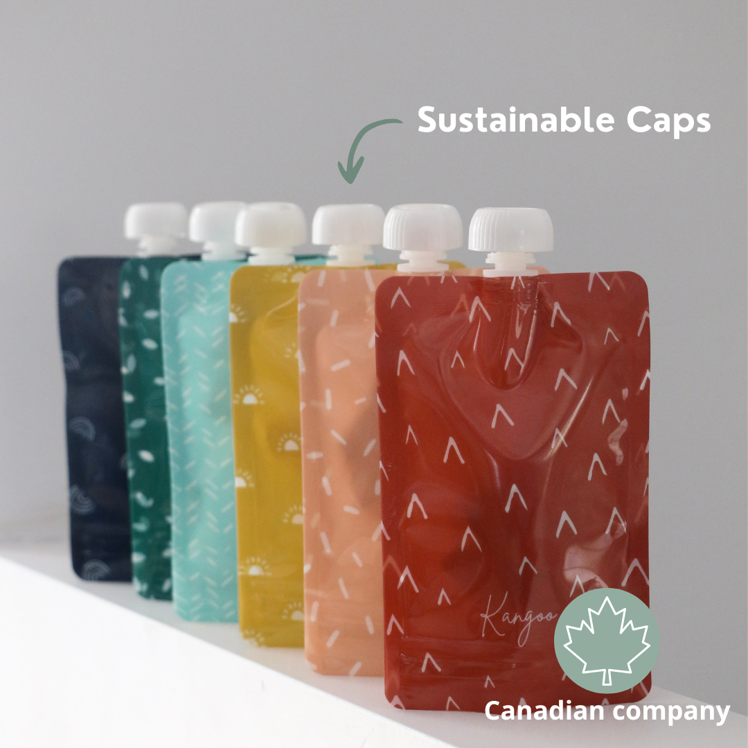 Additional Reusable Plastic Food Pouches Caps - Universal 6x