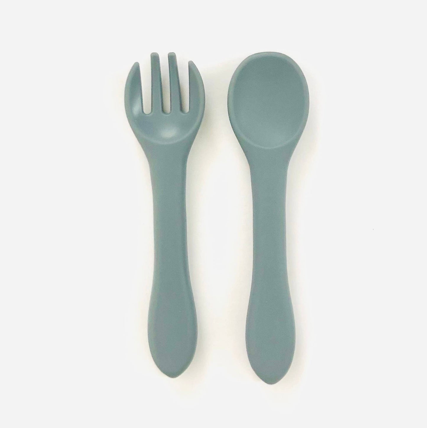 Silicone Toddler Starter Utensils Spoon and Fork Set
