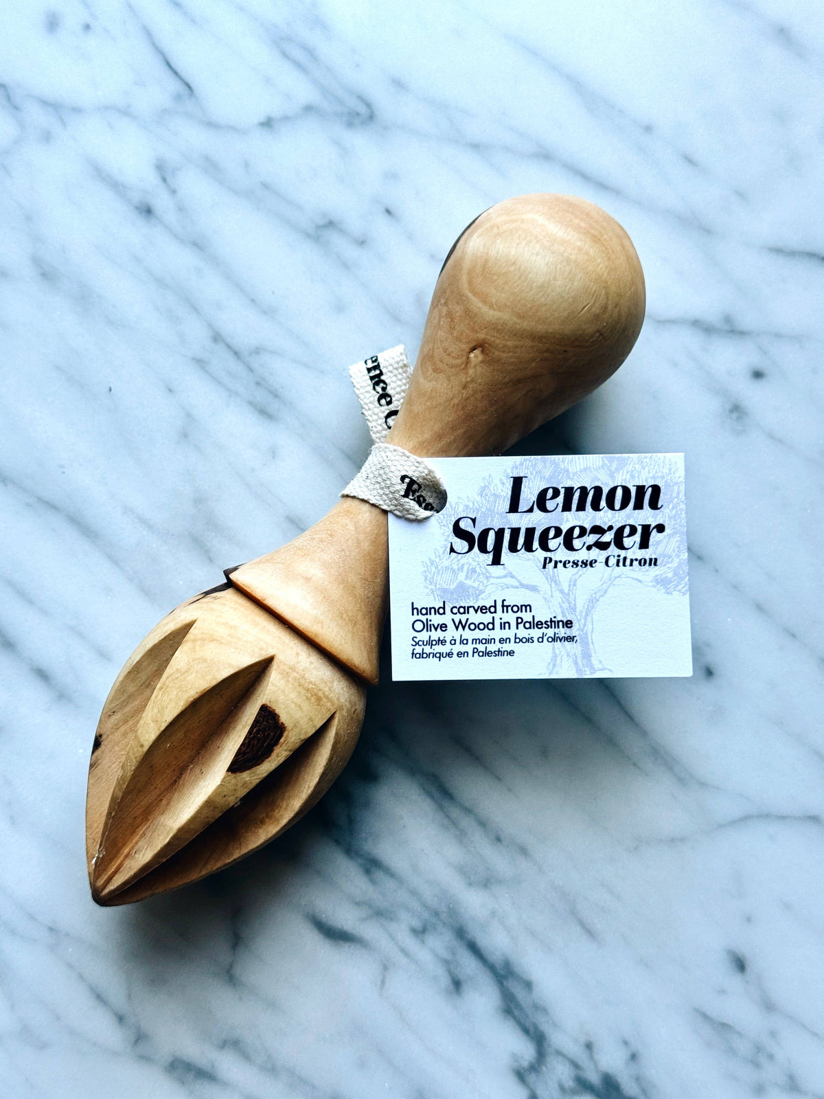 100% Solid Olive Wood Lemon Squeezer