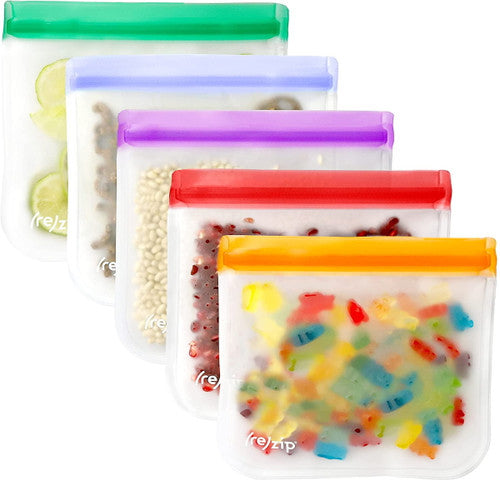 (re)zip: Lay-Flat Leakproof Reusable Lunch Bags (5 pack)