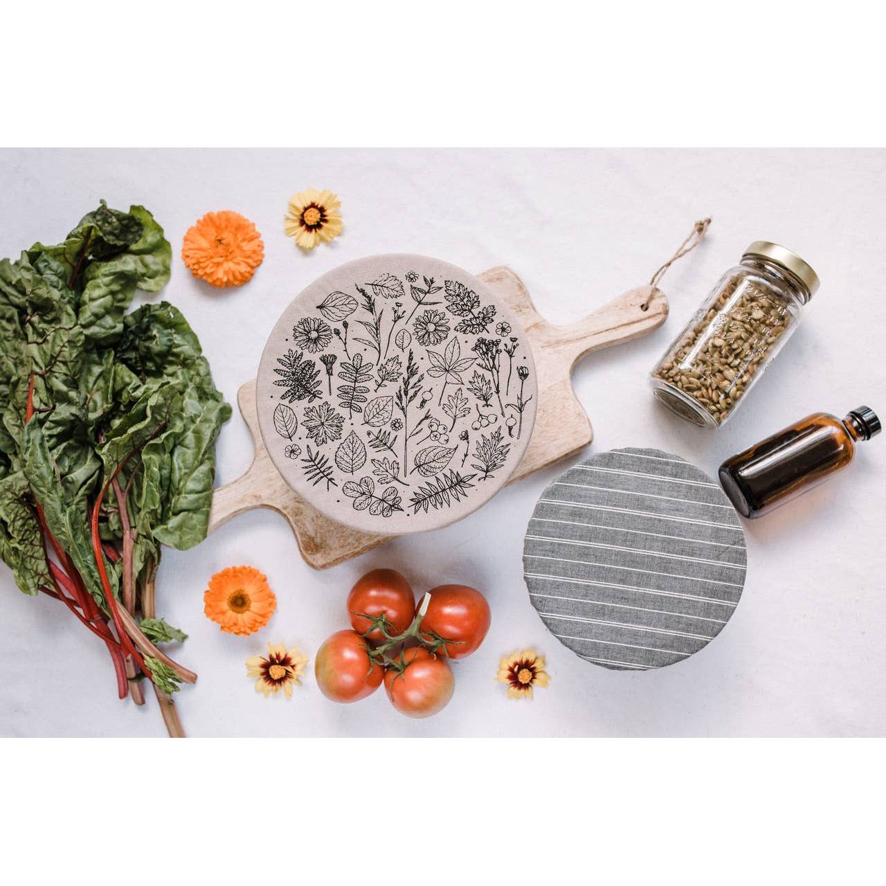 Fall Floral- Set of 2 bowl covers (Lg , Med)