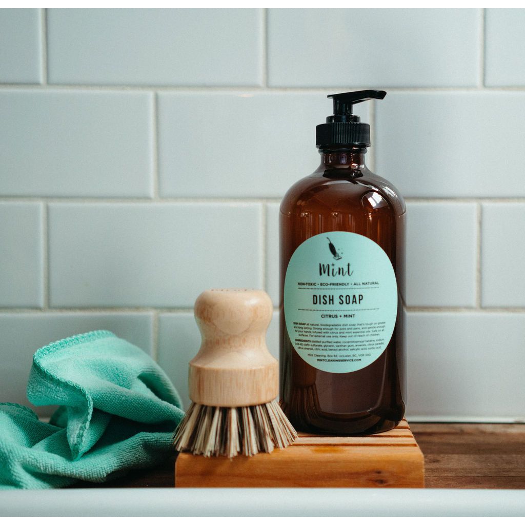 Mint Dish Soap, 500ml Glass Bottle- Refillable