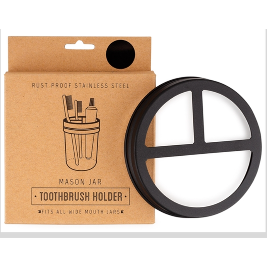Wide Mason Jar Toothbrush Holder