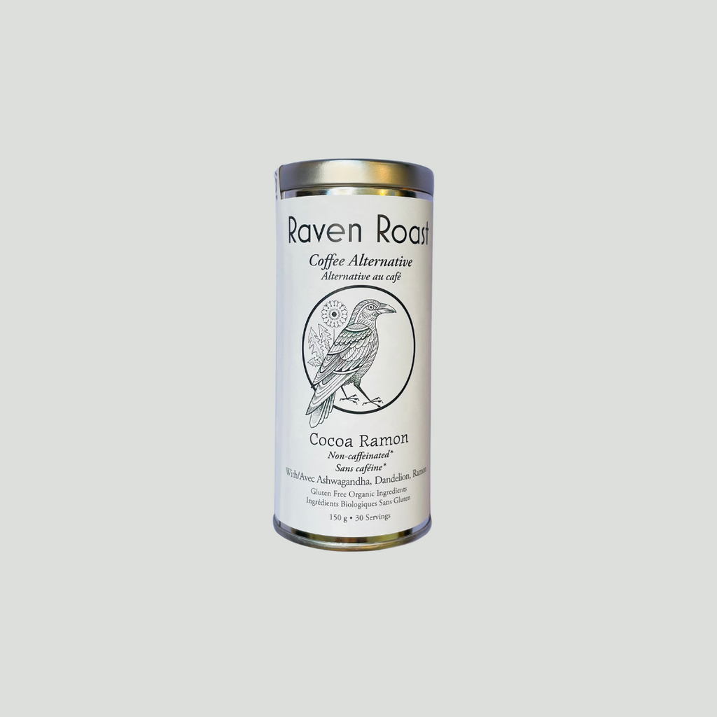 Raven Roast Cocoa Ramon (non-caffeinated),150g Tin- Refillable