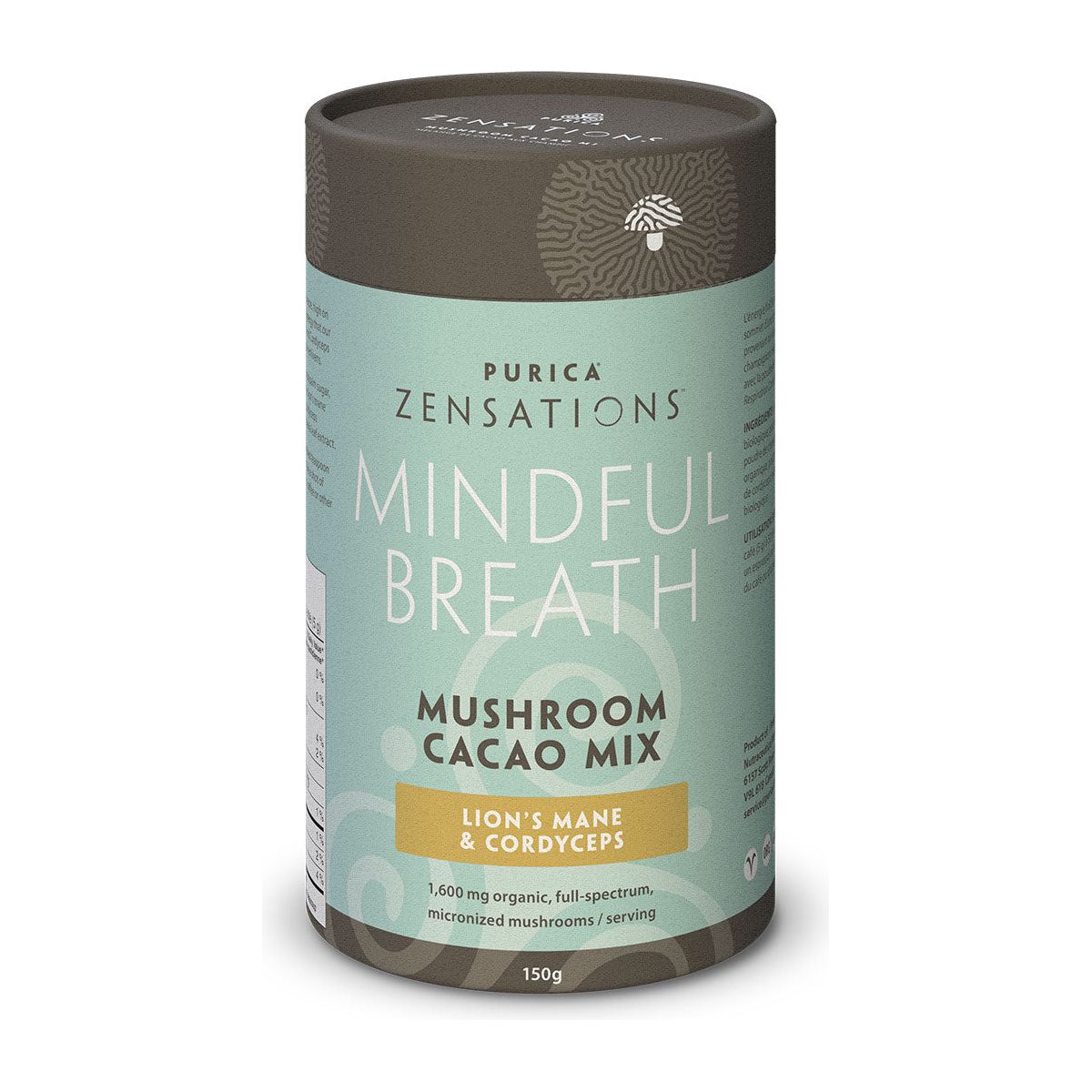 PURICA Zensations Mindful Breath Lion's Mane & Cordyceps Mushroom Cacao Mix