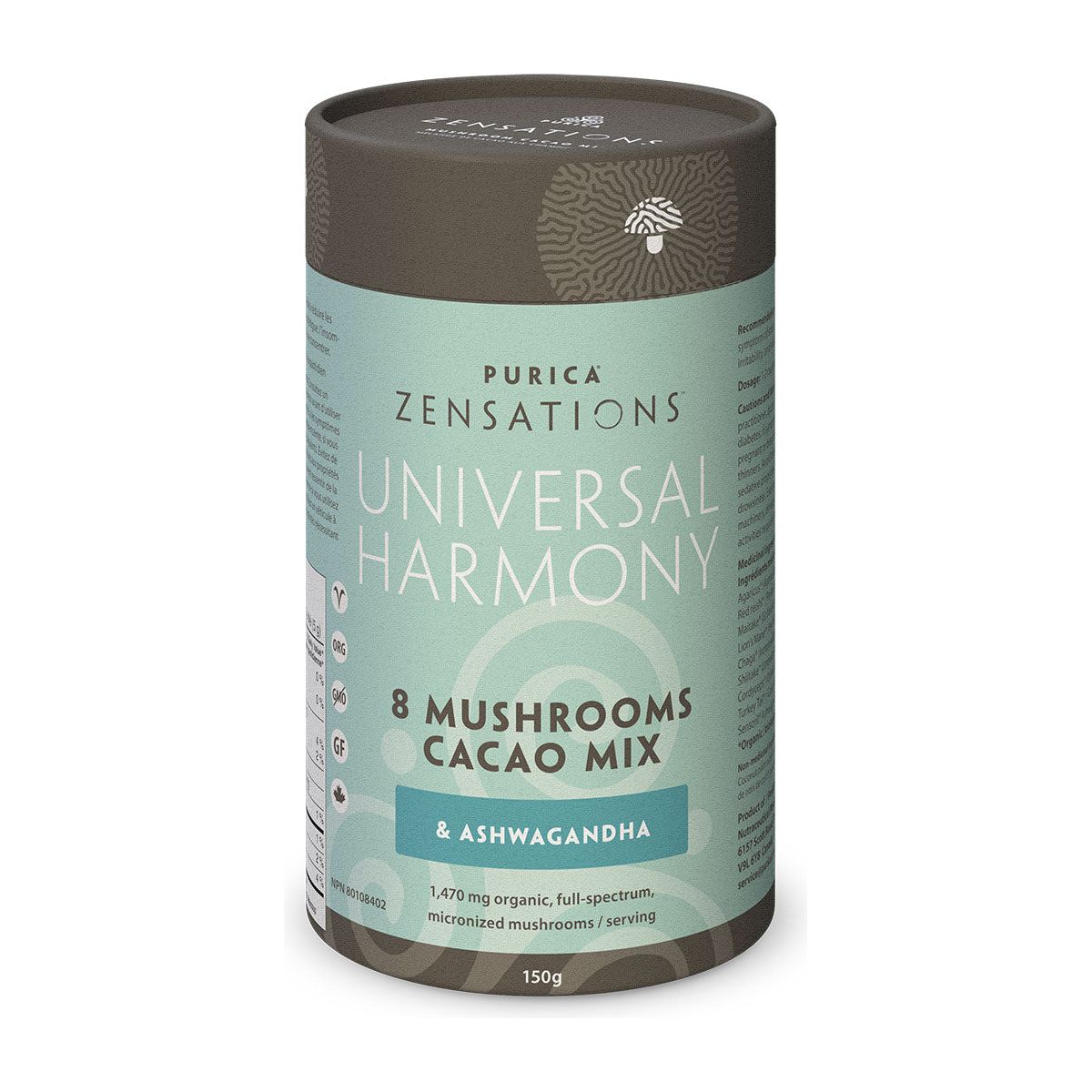 PURICA Zensations Universal Harmony, 8 + Ashwagandha Mushroom Cacao Mix