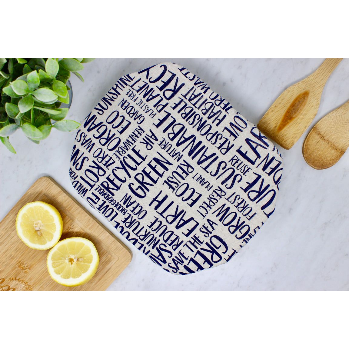 8" x 8" "Words" Square Casserole Fabric Bowl Cover 8" x 8"