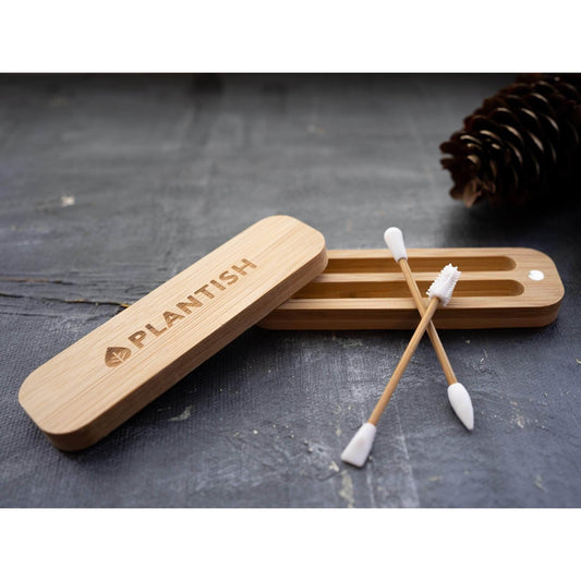 Reusable Silicone and Bamboo Swabs, Set of 2