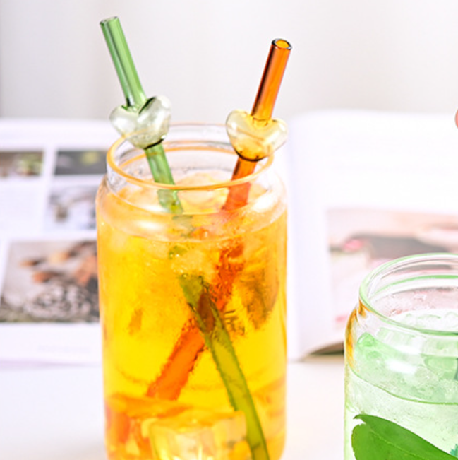 Glass Heart  Straw - Straight