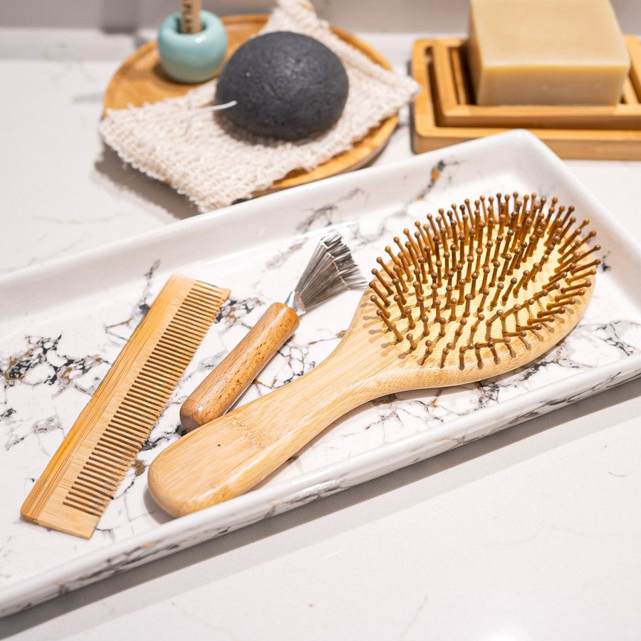 100% Biodegradable Bamboo Hair Brush & Accessories