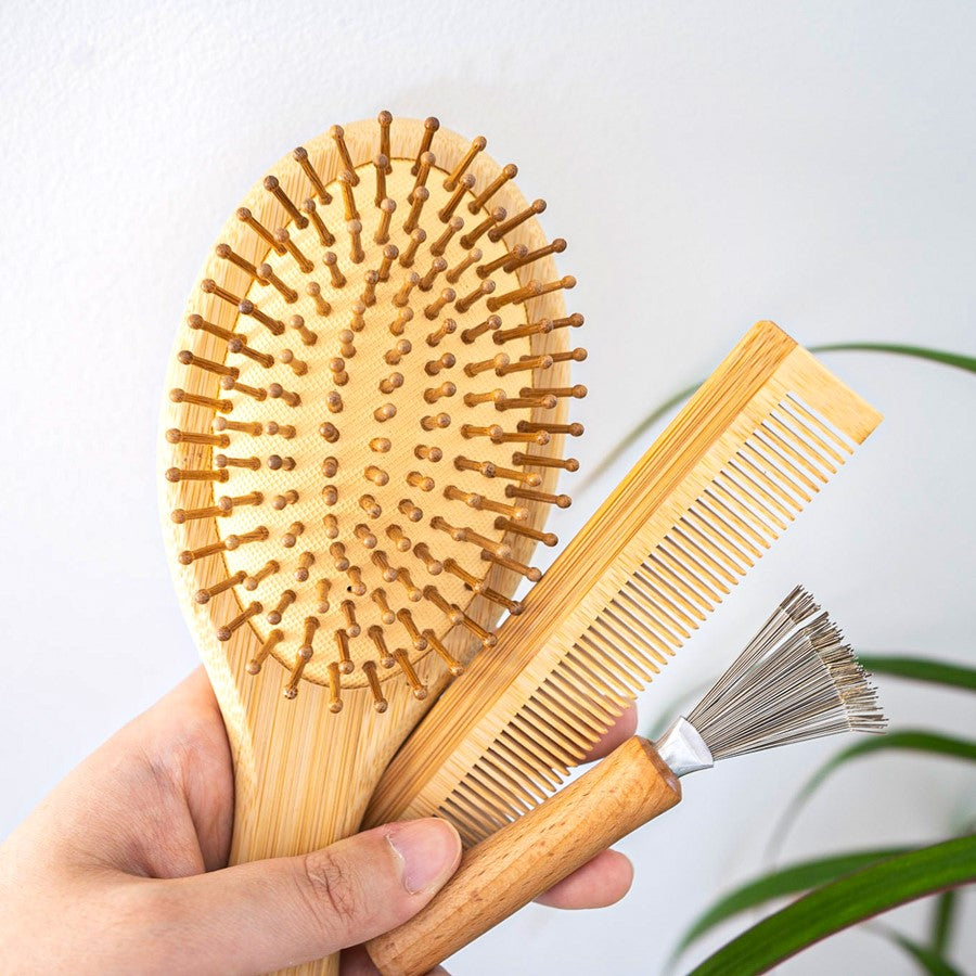 100% Biodegradable Bamboo Hair Brush & Accessories