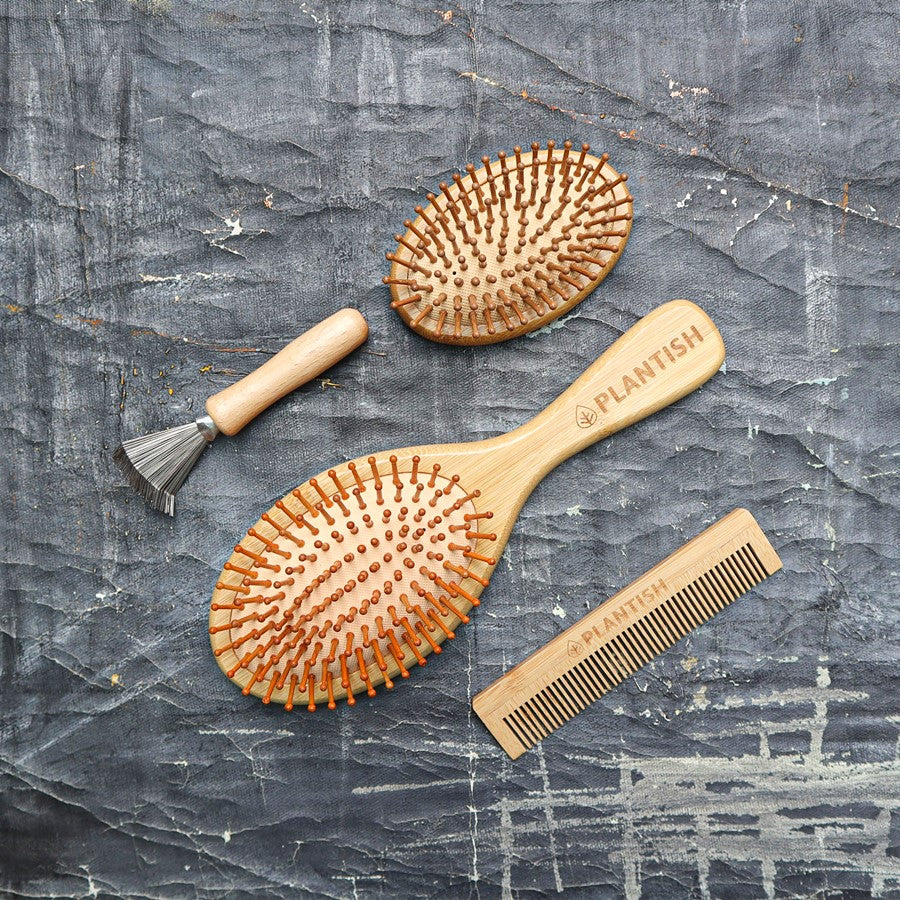 100% Biodegradable Bamboo Hair Brush & Accessories
