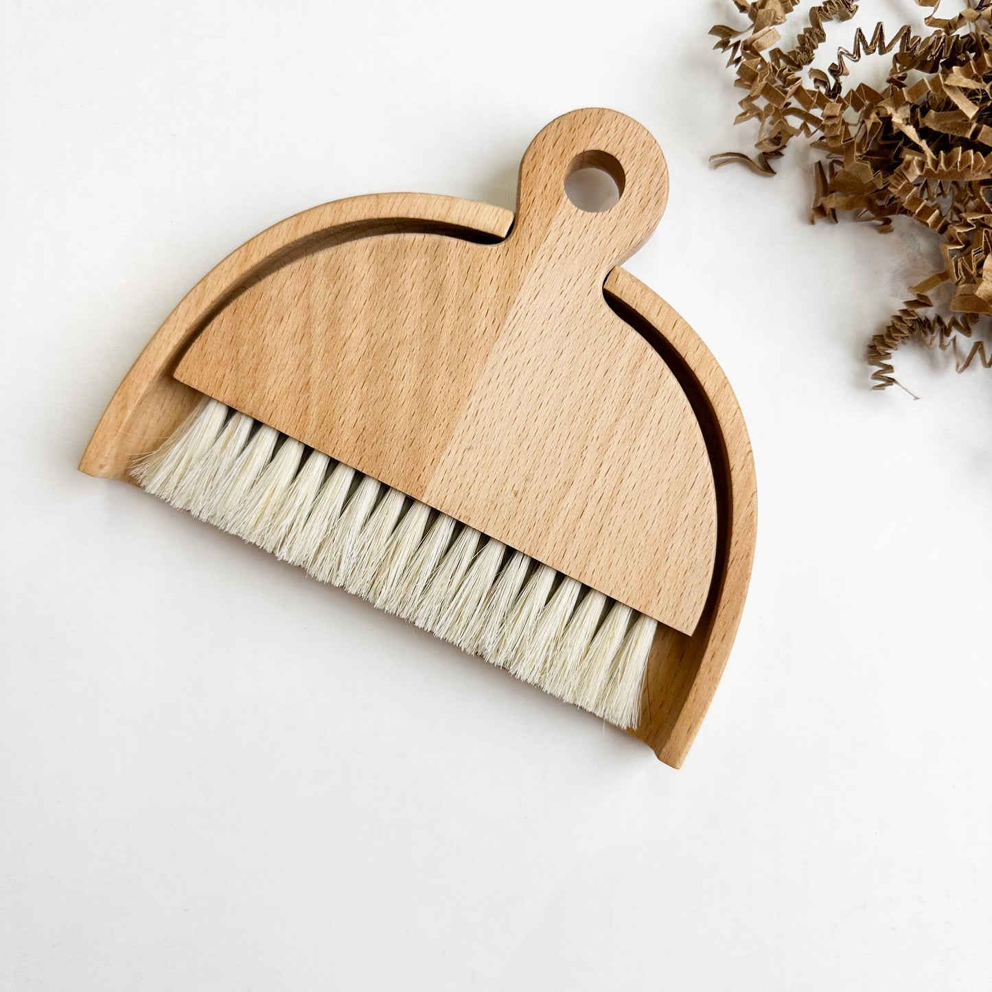 Wooden Mini Broom & Dustpan Set- Natural Bristles