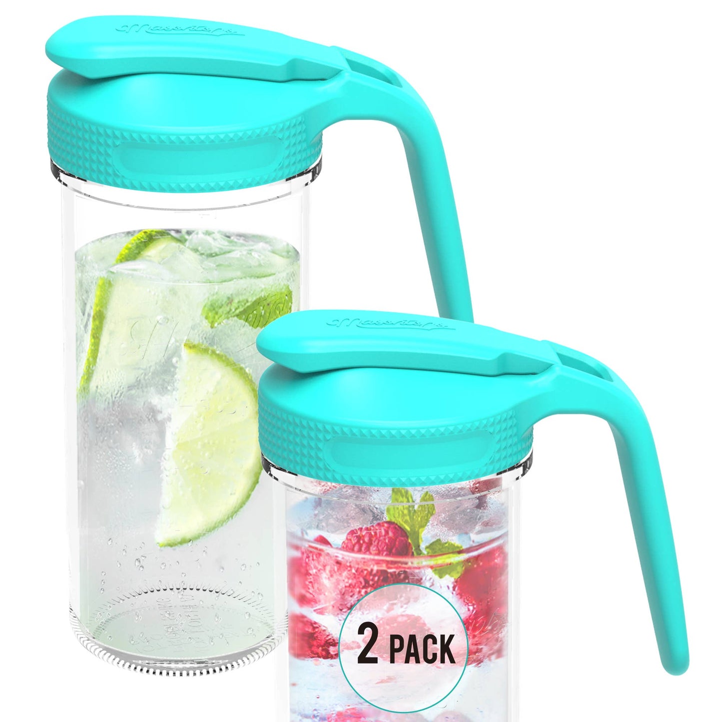 Multi Top Flip Cap Pitcher Lid with Handle, 2-Pack