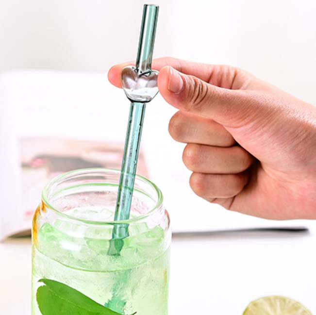 Glass Heart  Straw - Straight