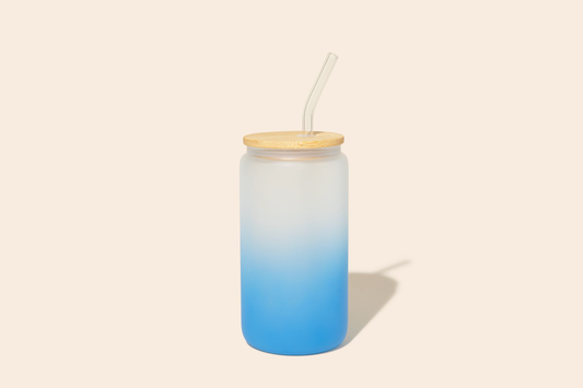 Reusable Glass Can Tumbler and Straw