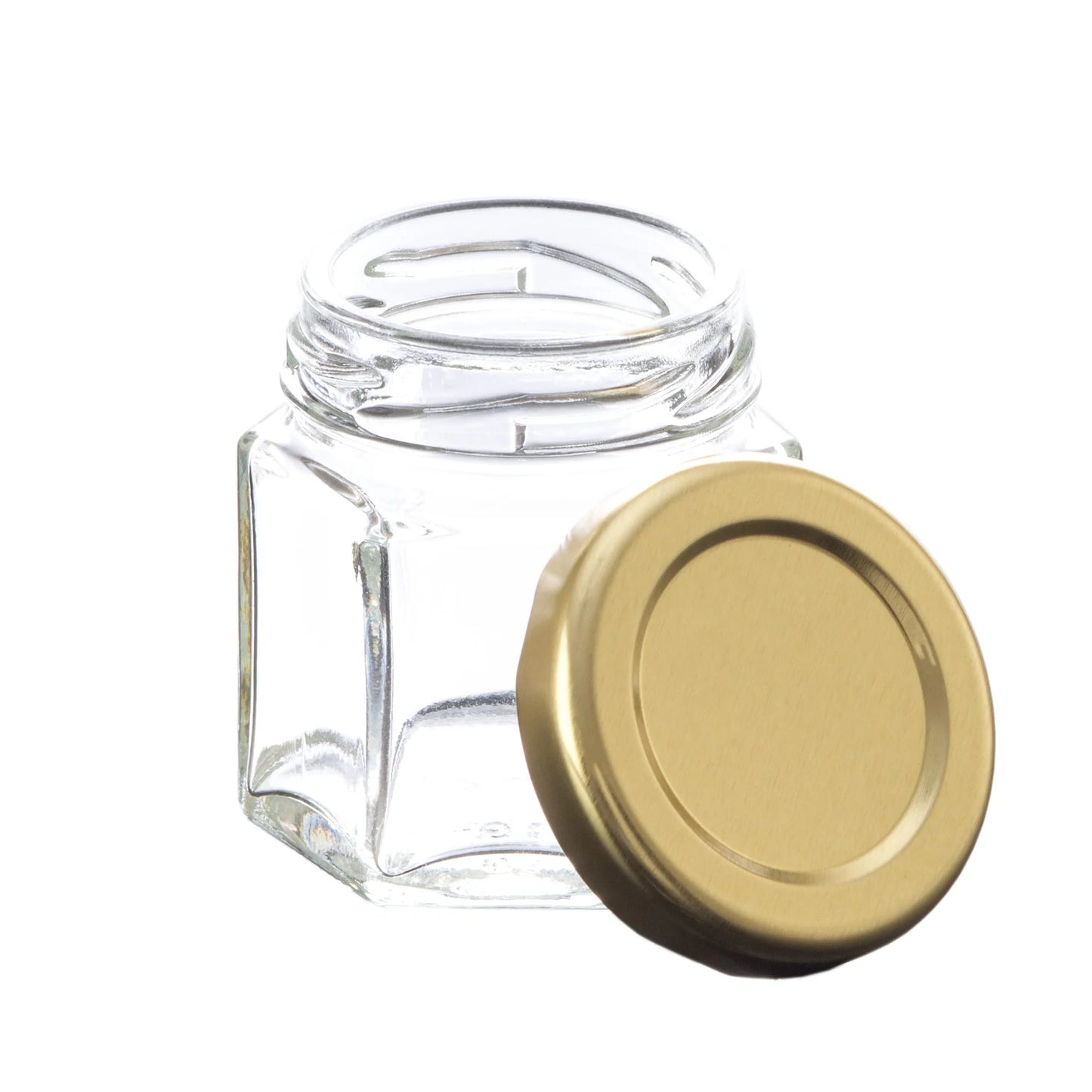 45ml Hexagon Glass Jar with Gold Lid