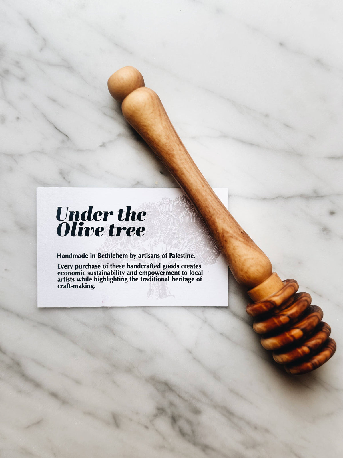 100% Solid Olive Wood Honey Spoon