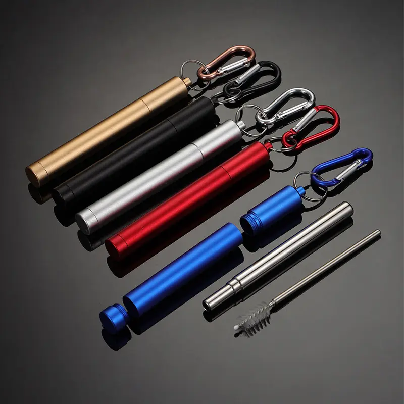 Telescopic Rreusable Straw with Cleaner
