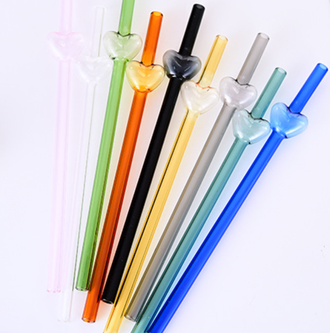 Glass Heart  Straw - Straight