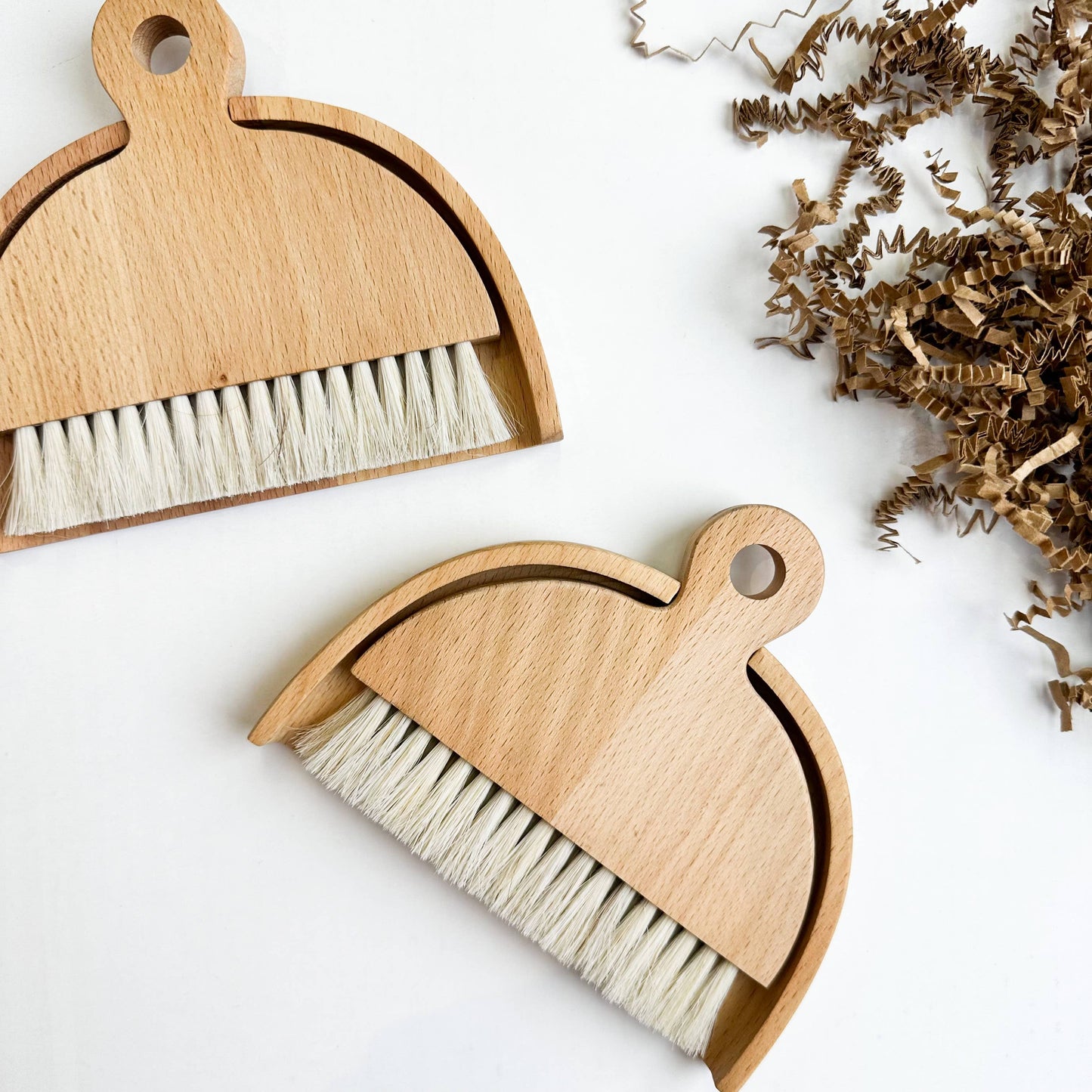 Wooden Mini Broom & Dustpan Set- Natural Bristles
