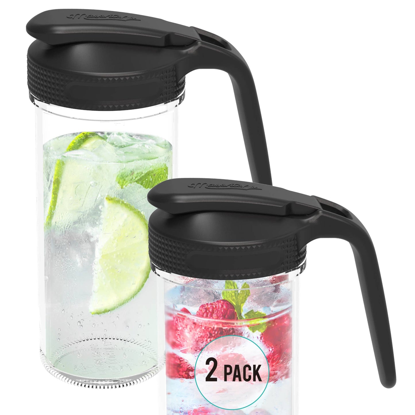 Multi Top Flip Cap Pitcher Lid with Handle, 2-Pack