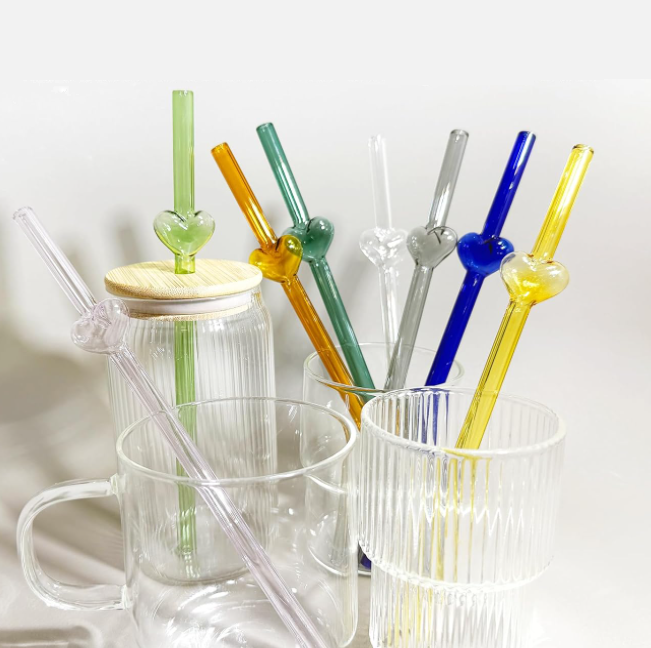 Glass Heart  Straw - Straight