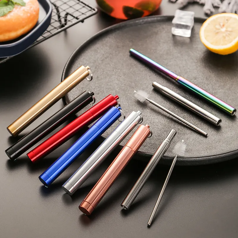 Telescopic Rreusable Straw with Cleaner
