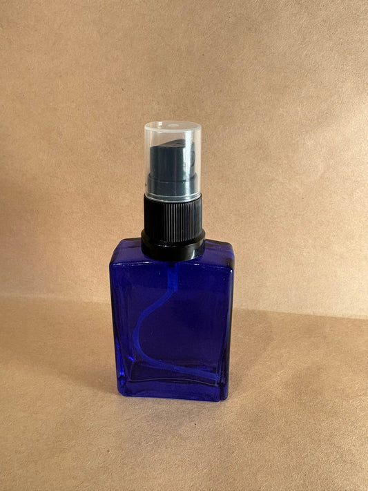 30ml Square Blue Glass Spray Bottle