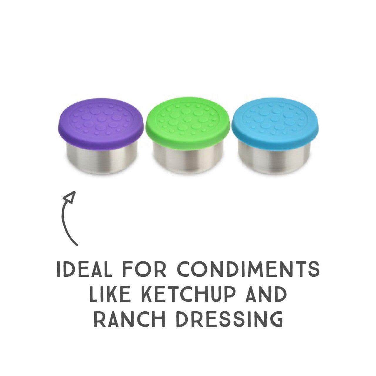Lunchbots Small Stainless & Silicone Dip Containers (1.5oz)