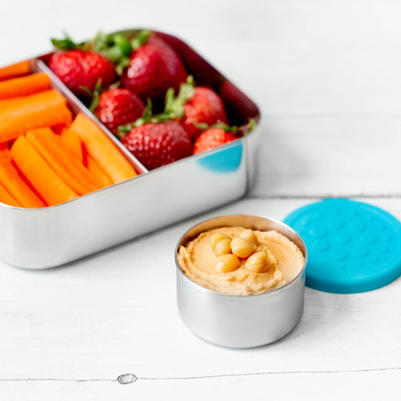 Lunchbots Small Stainless & Silicone Dip Containers (2.5oz)- 2 Pack