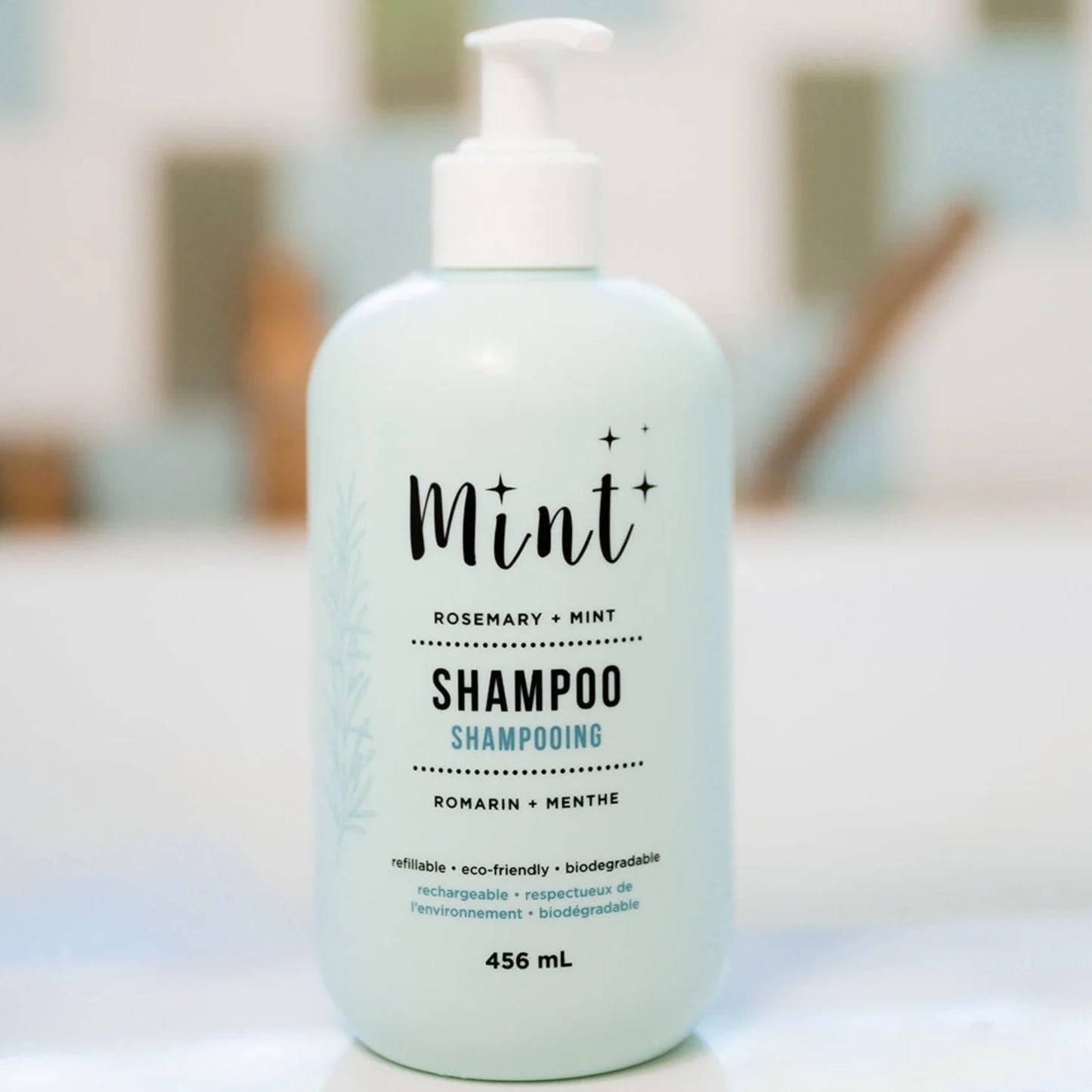 Mint Shampoo 456ml Refillable Bottle