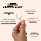 Eco Floss Picks: CHARCOAL LEMON