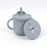 Silicone 2 in 1 Toddler Cup with Straw & Snack Lid