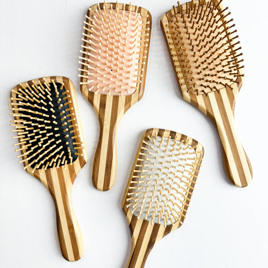 Plastic Free Striped Bamboo Hair Brush