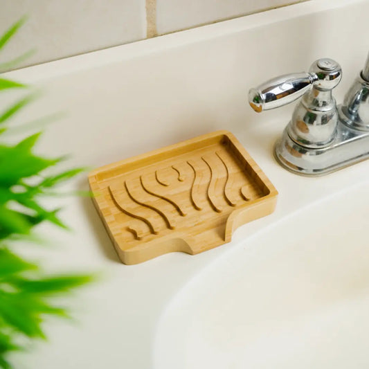 Bamboo Wavy Draining Soap Dish