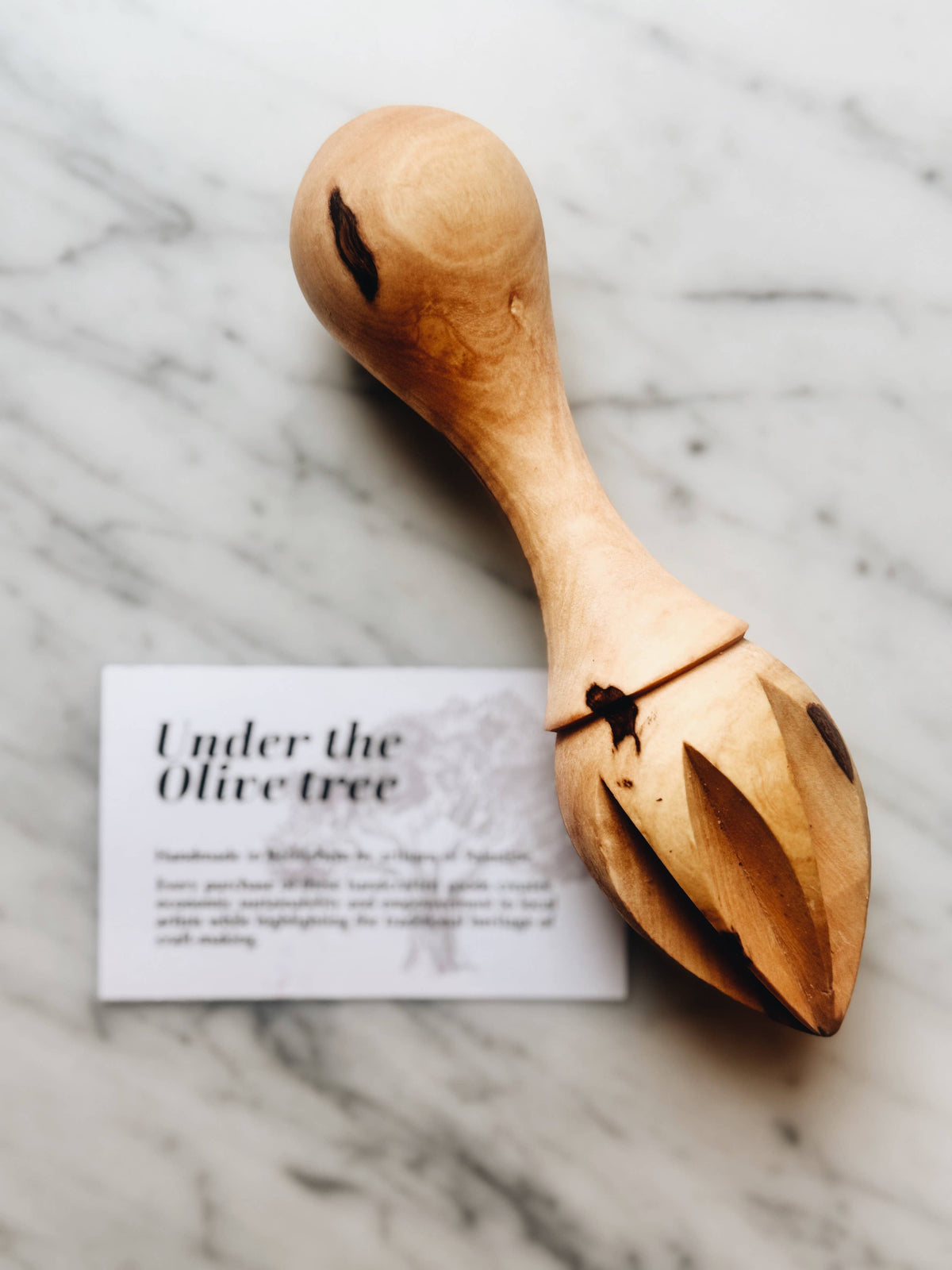 100% Solid Olive Wood Lemon Squeezer