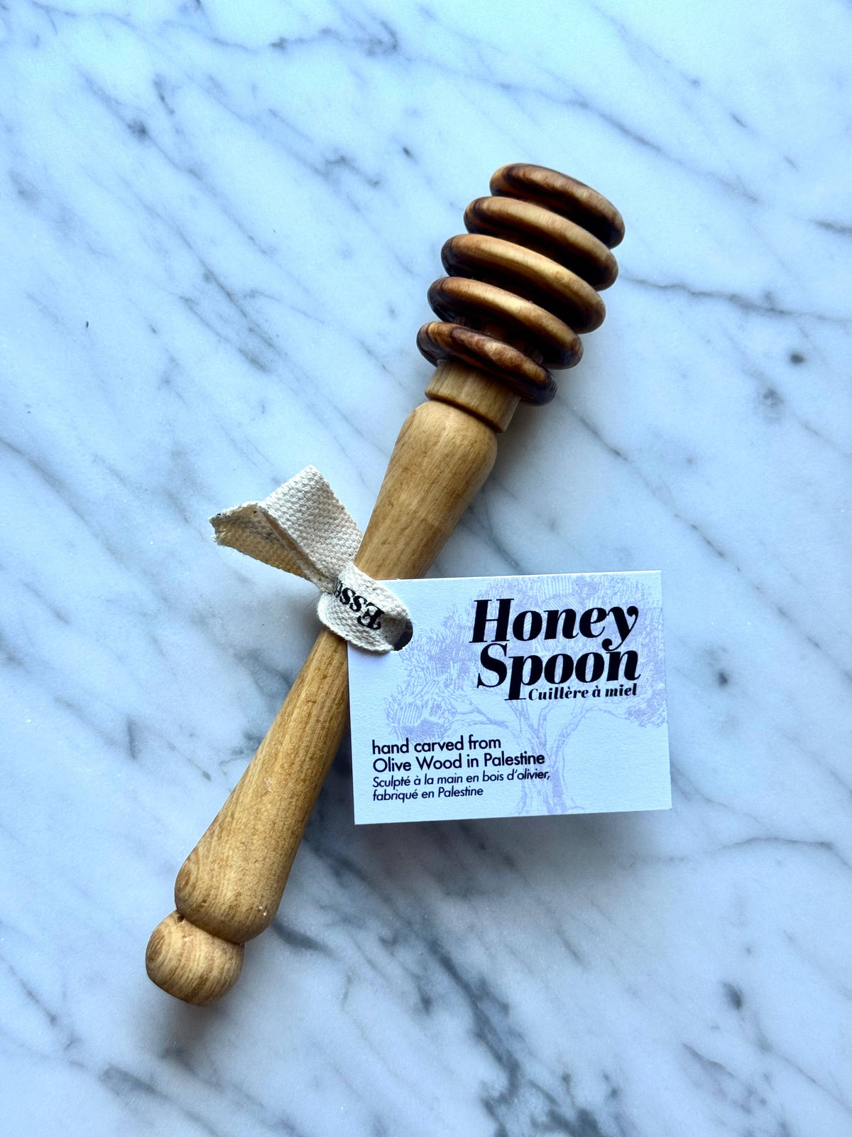 100% Solid Olive Wood Honey Spoon