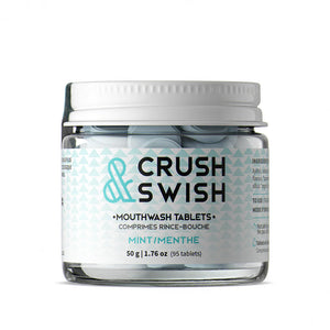 Crush & SWISH Mouthwash Mint Tablets, 50g Jar (~95 tabs)