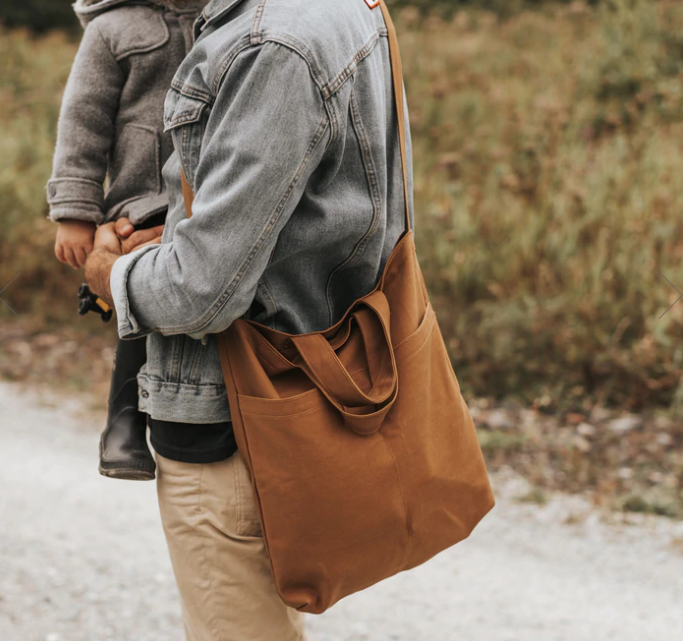 Double Pocket Cross Body Tote Bag