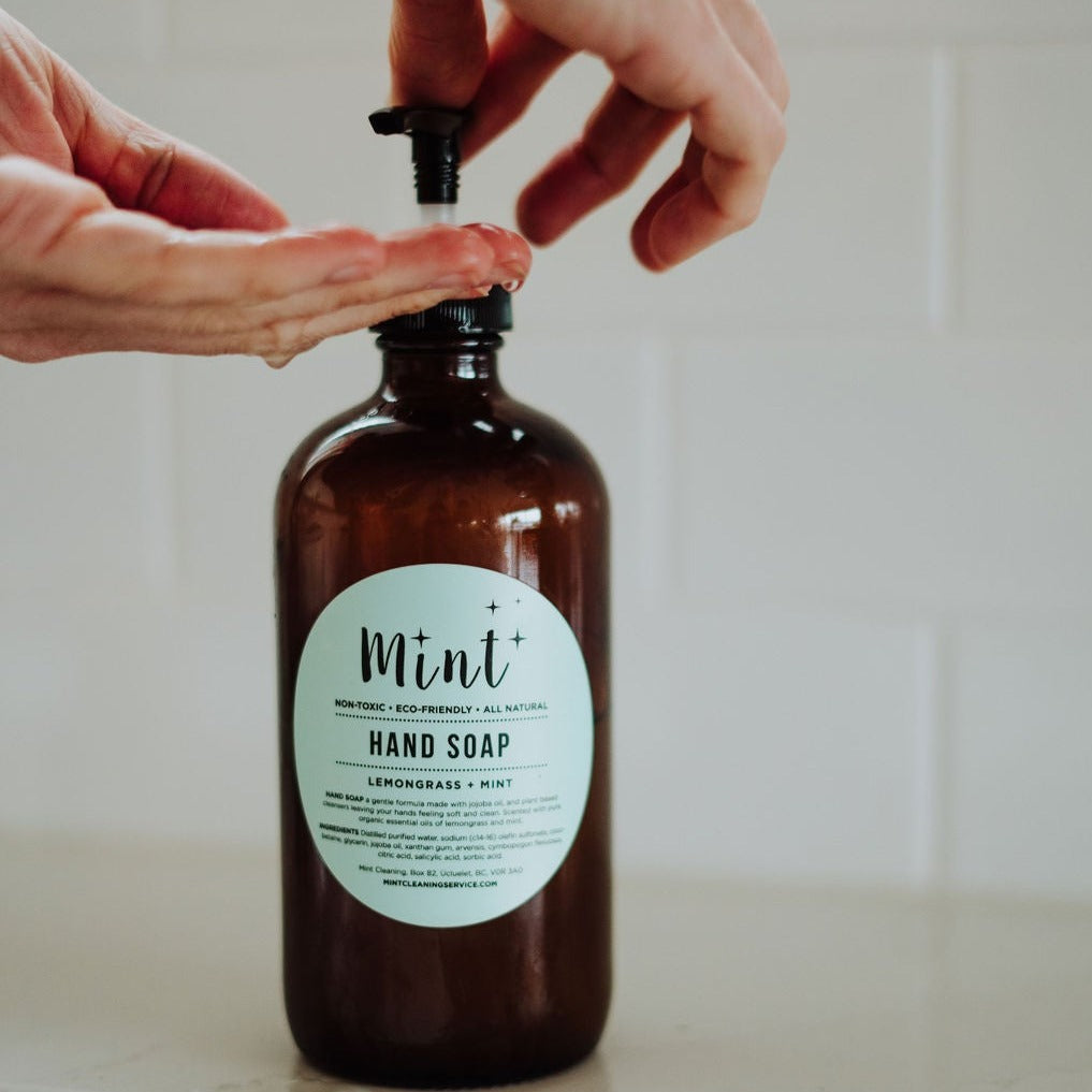 Mint Hand Soap, 500 ml Glass Bottle- Refillable